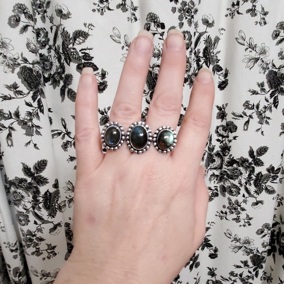 New Labradorite 925 Silver Knuckle Ring. - Picture 4 of 8